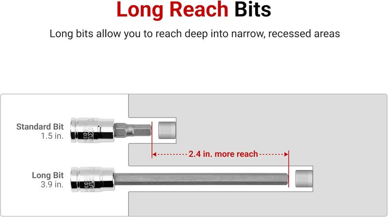 Tekton 1/4 Inch Drive x 9/64 Inch Long Hex Bit Socket | SHB02301 - Image 3